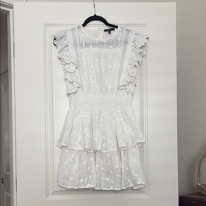 Lulu's White Eyelet Midi Dress